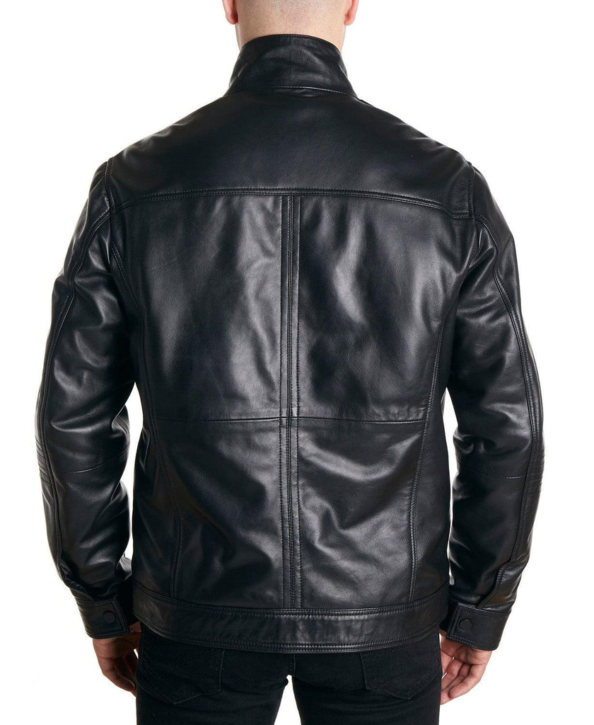 Perry Ellis Men's Moto Lambskin Leather Jacket Large Black – Bristol  Apparel Co