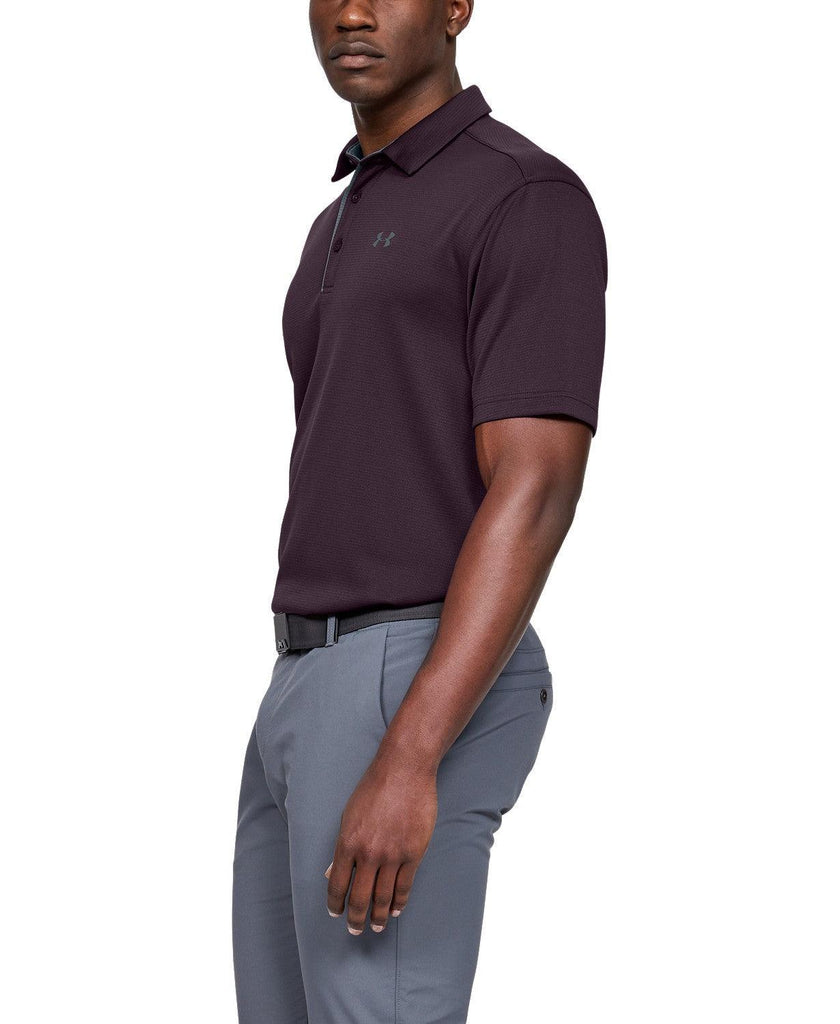 purple under armour golf shirt