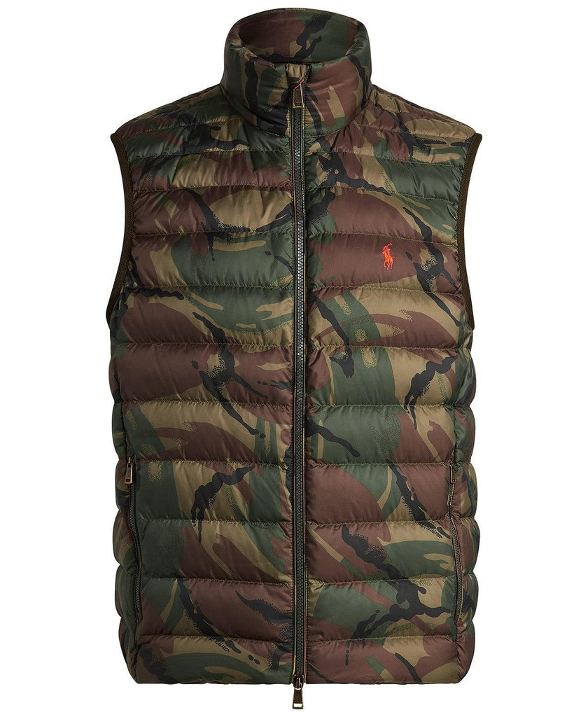 polo ralph lauren camo packable down vest