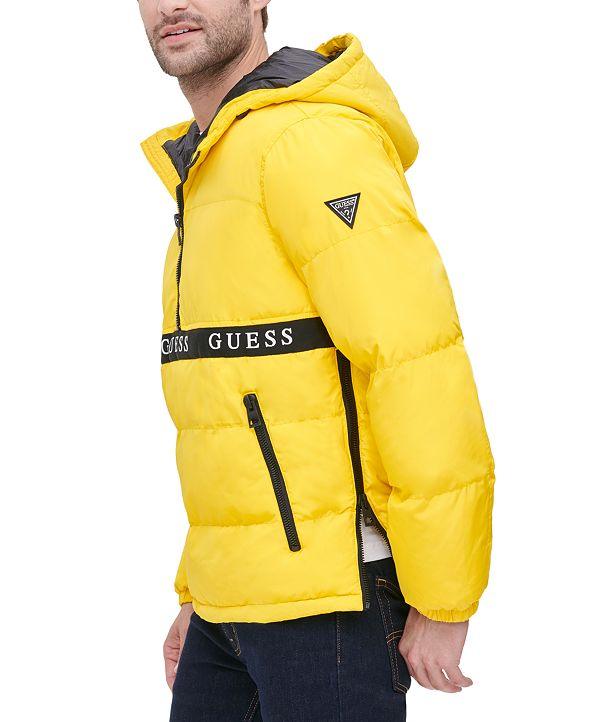 guess men's hooded popover puffer