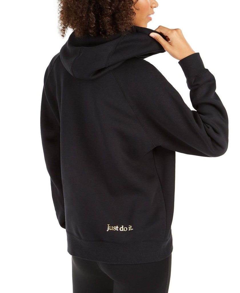 women's sportswear shine metallic logo zip hoodie