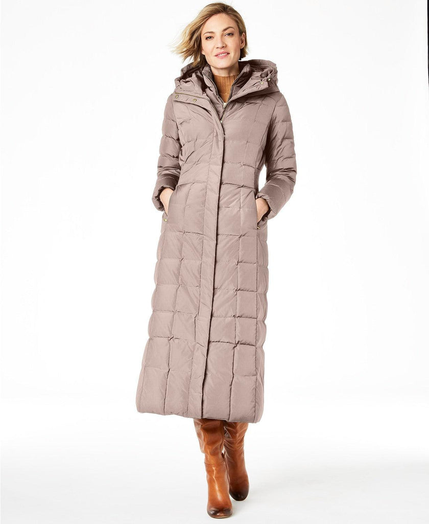 cole haan long puffer coat