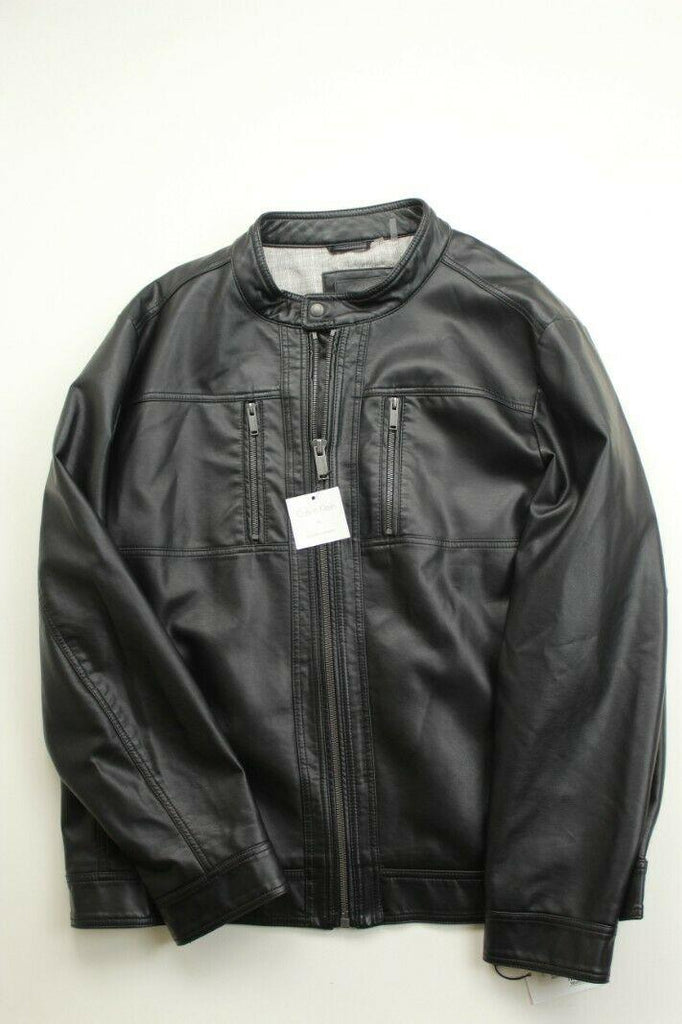 calvin klein men's leather jacket