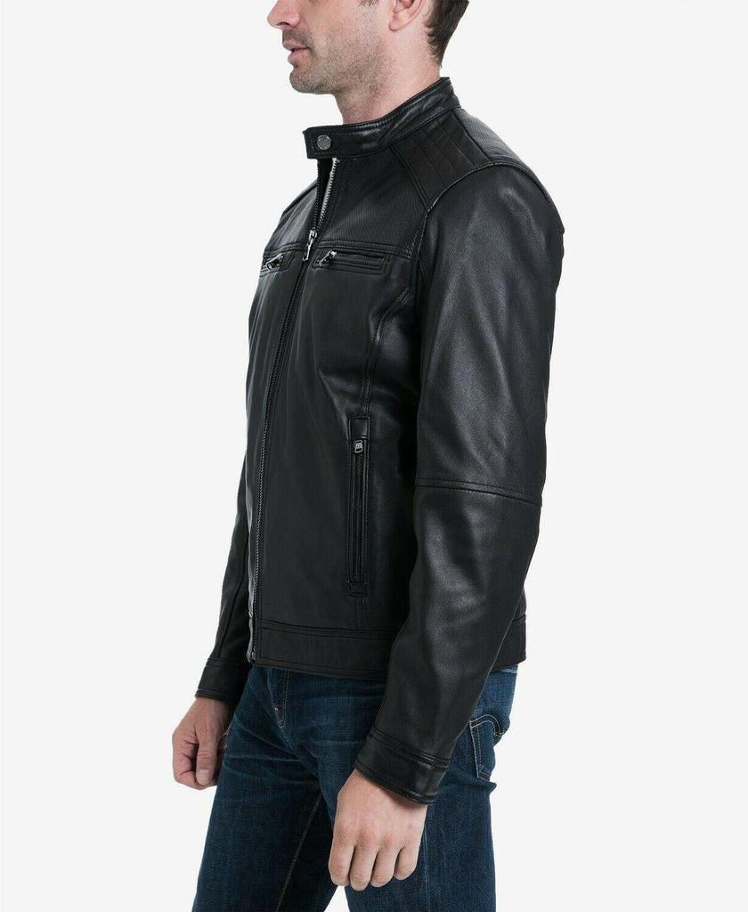 michael kors leather moto jacket men's