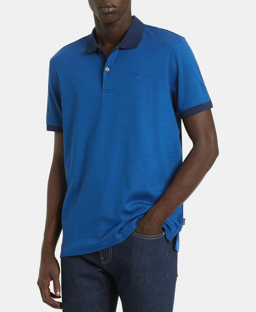 calvin klein men's liquid touch micro stripe polo shirt