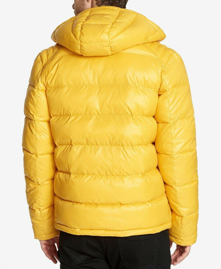 guess yellow puffer jacket