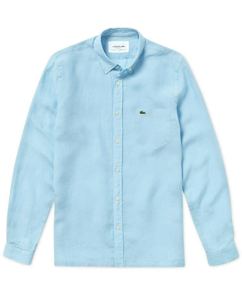 lacoste men's linen pocket shirt