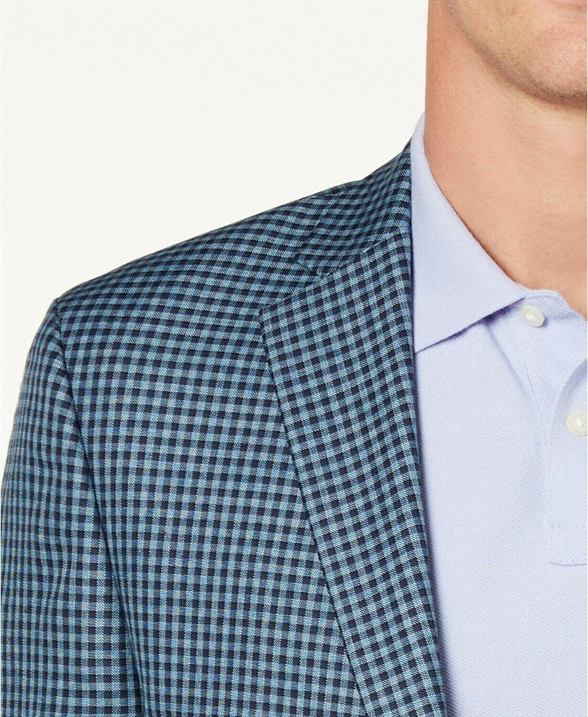 kors michael kors men's classic fit blue check sport coat