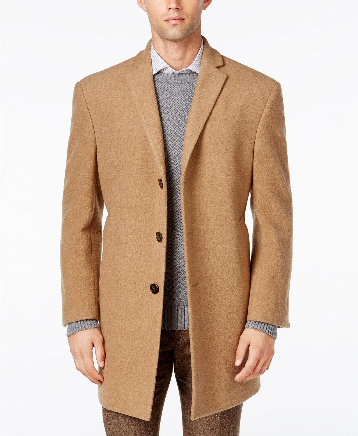 Zachtmoedigheid verlamming fragment Calvin Klein Men's Prosper Wool-Blend X-Fit Overcoat Coat 46R Camel –  Bristol Apparel Co