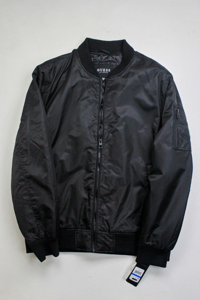 guess bomber jacket black