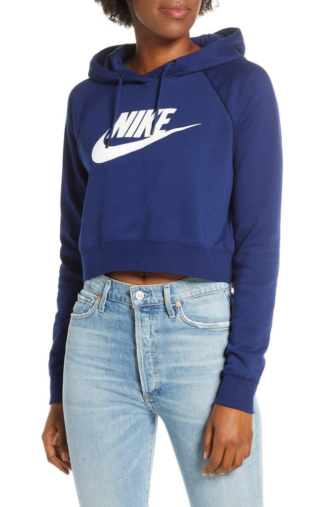 blue nike cropped hoodie