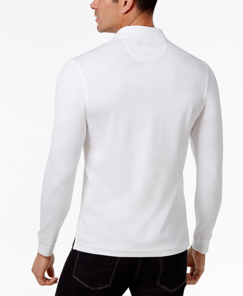 Tasso Elba Mens Long Sleeves Collared Polo Shirt Black M