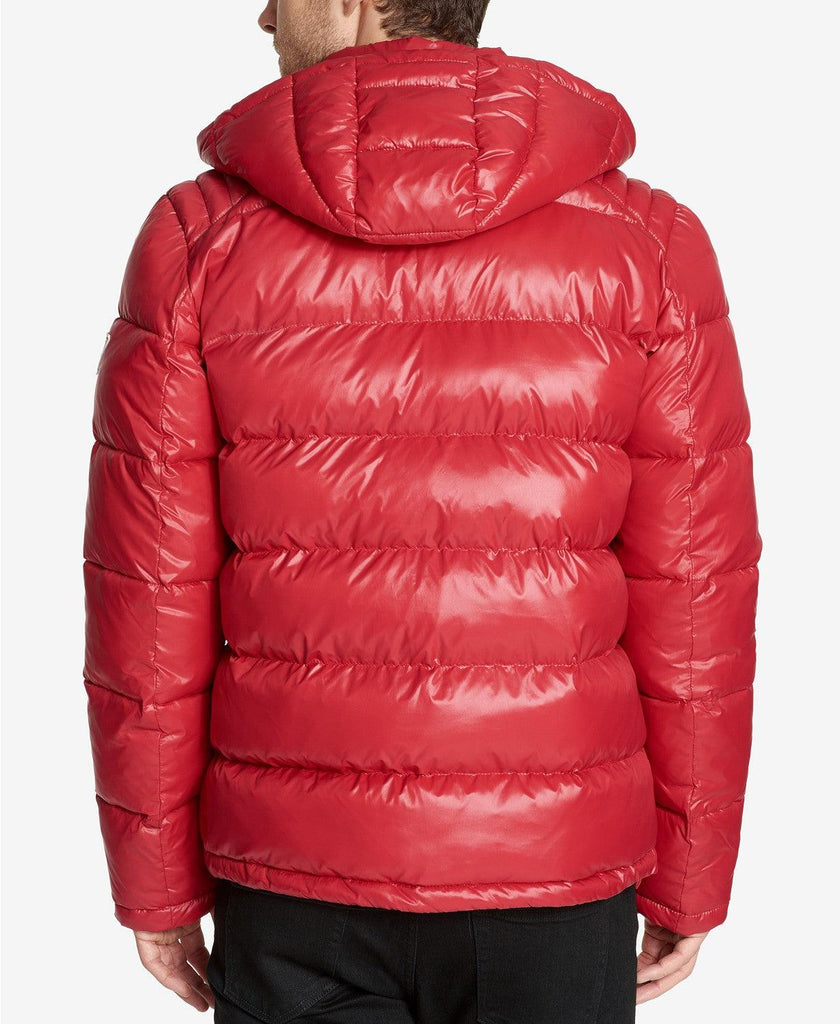 guess hooded puffer coat