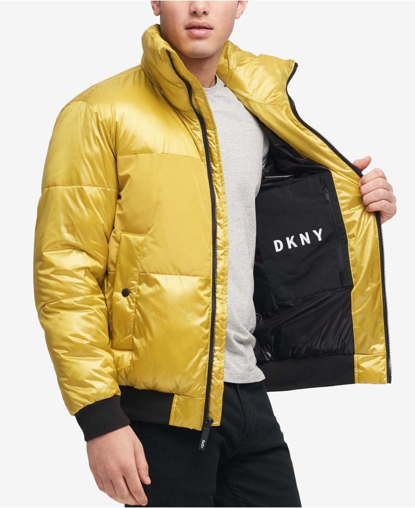 dkny yellow puffer jacket