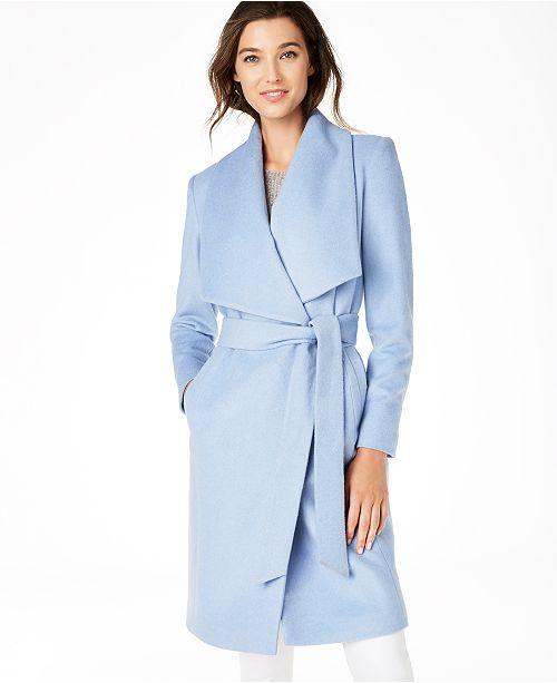 light blue wrap coat