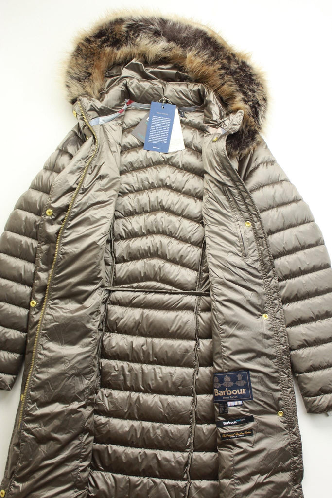 barbour berneray long quilted coat with hood
