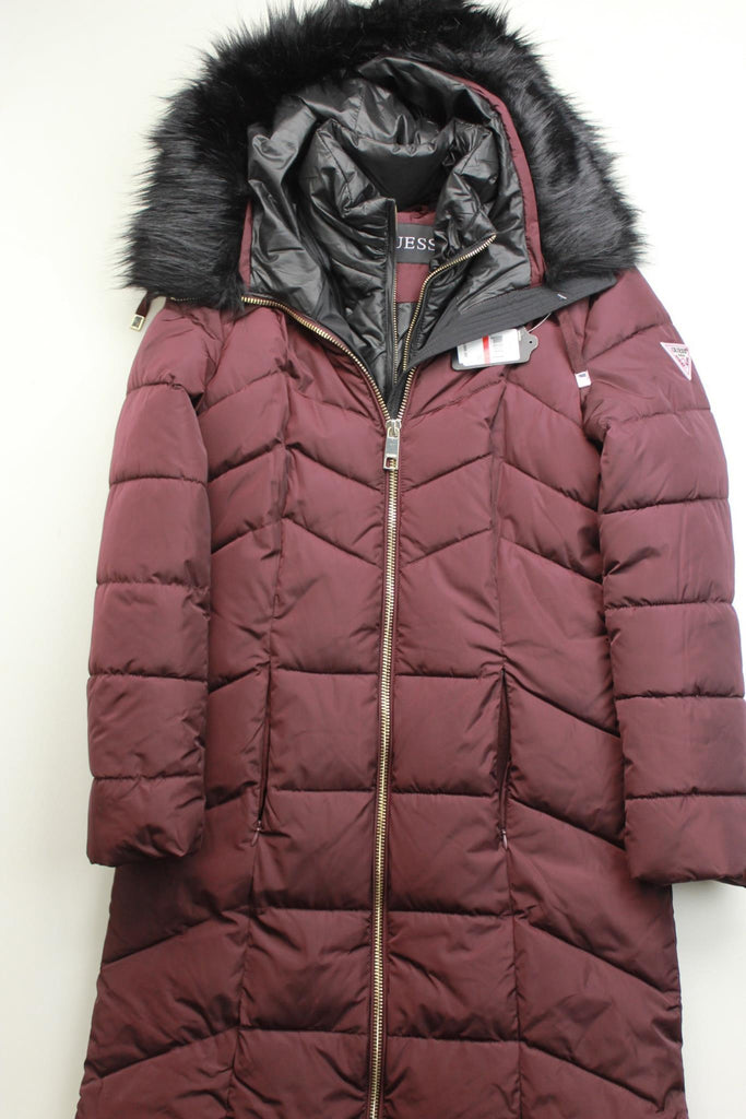 guess down jacket with faux fur