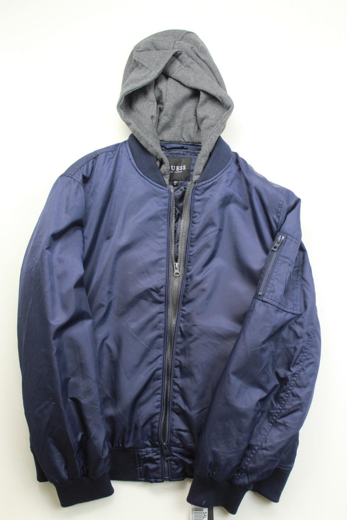 guess men's bomber jacket with hood