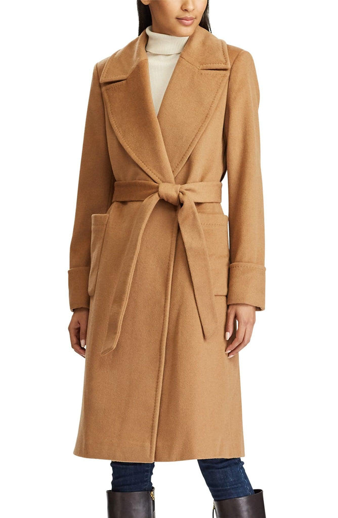 lauren ralph lauren maxi belted wrap coat