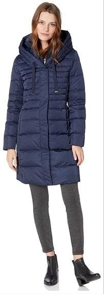 t tahari mia fitted puffer coat