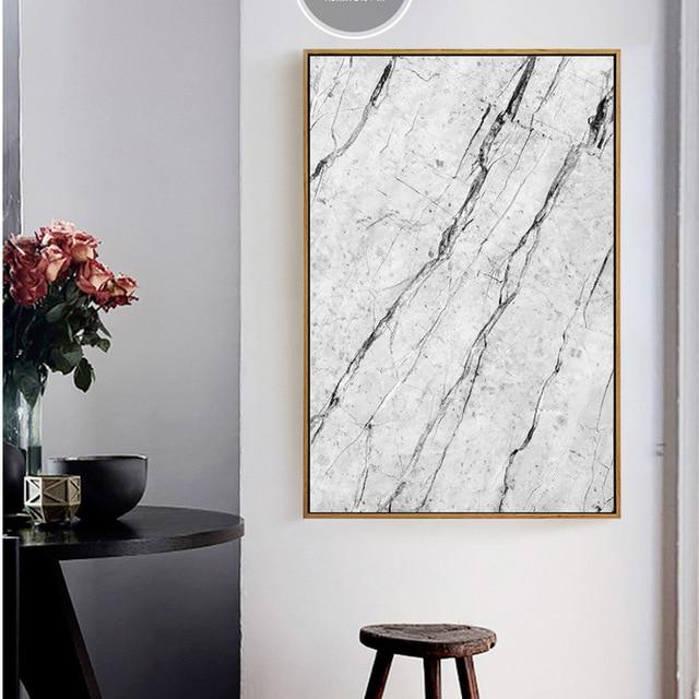 Abstract Gray Marble Vein Canvas Painting Poster Print Picture Wallpaper  Living Room Home Wall Art Decoration Can Be Customized