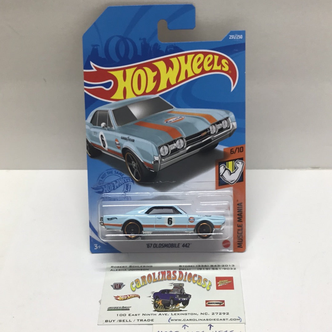 Lot of 2 Hot Wheels 67 Oldsmobile 442 Gulf #231 231/250 2021 Muscle Mania 6/10