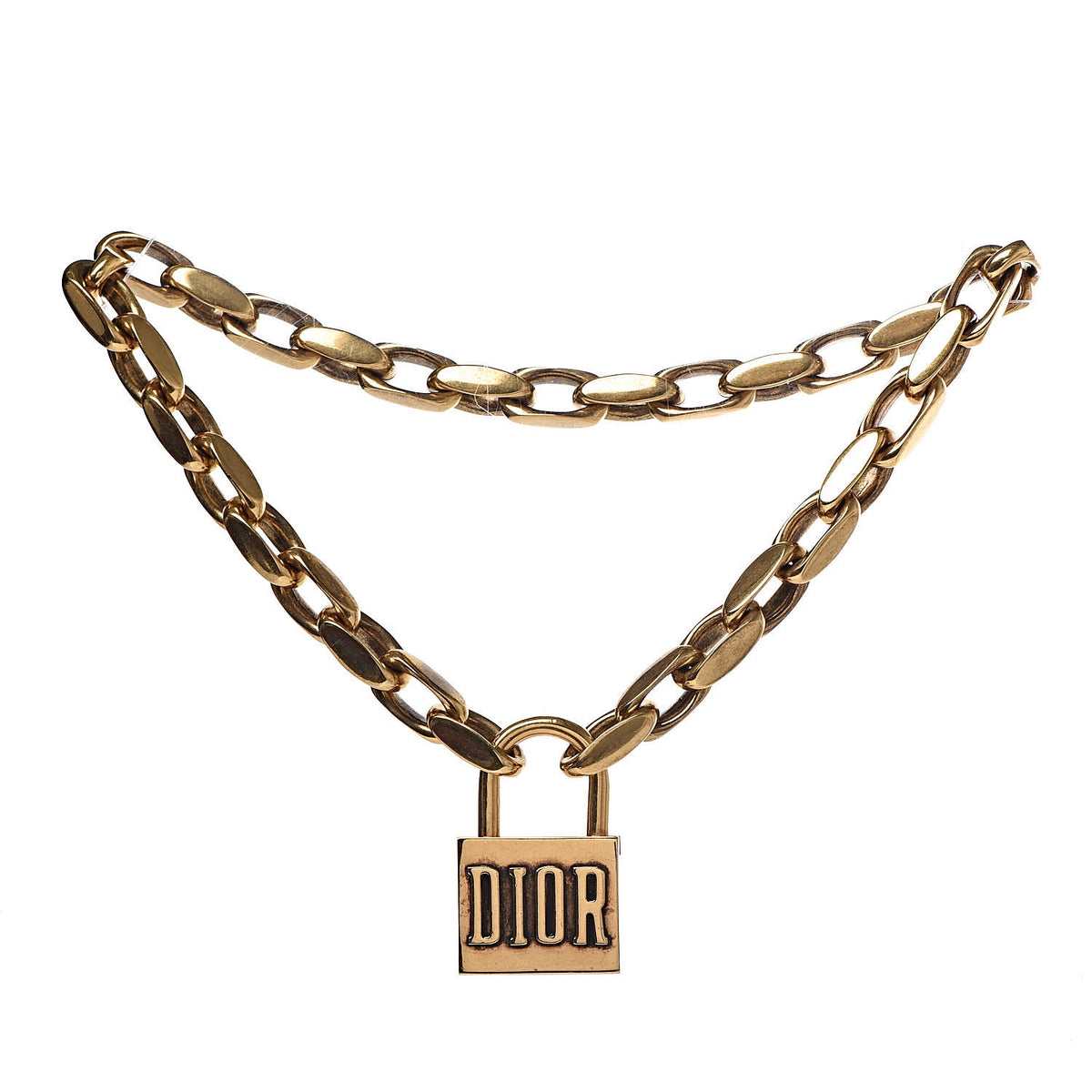 christian dior lock necklace