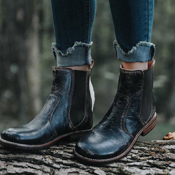 vintage low heel boots