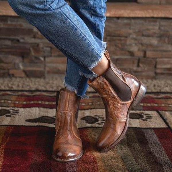 vintage low heel boots