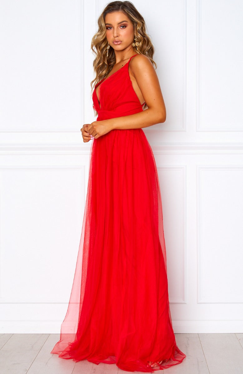 Guest List Maxi Dress Red White Fox Boutique Usa