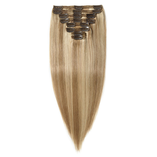 100 Human Hair Clip In Extensions 18 613 Creamy Latte Caramel