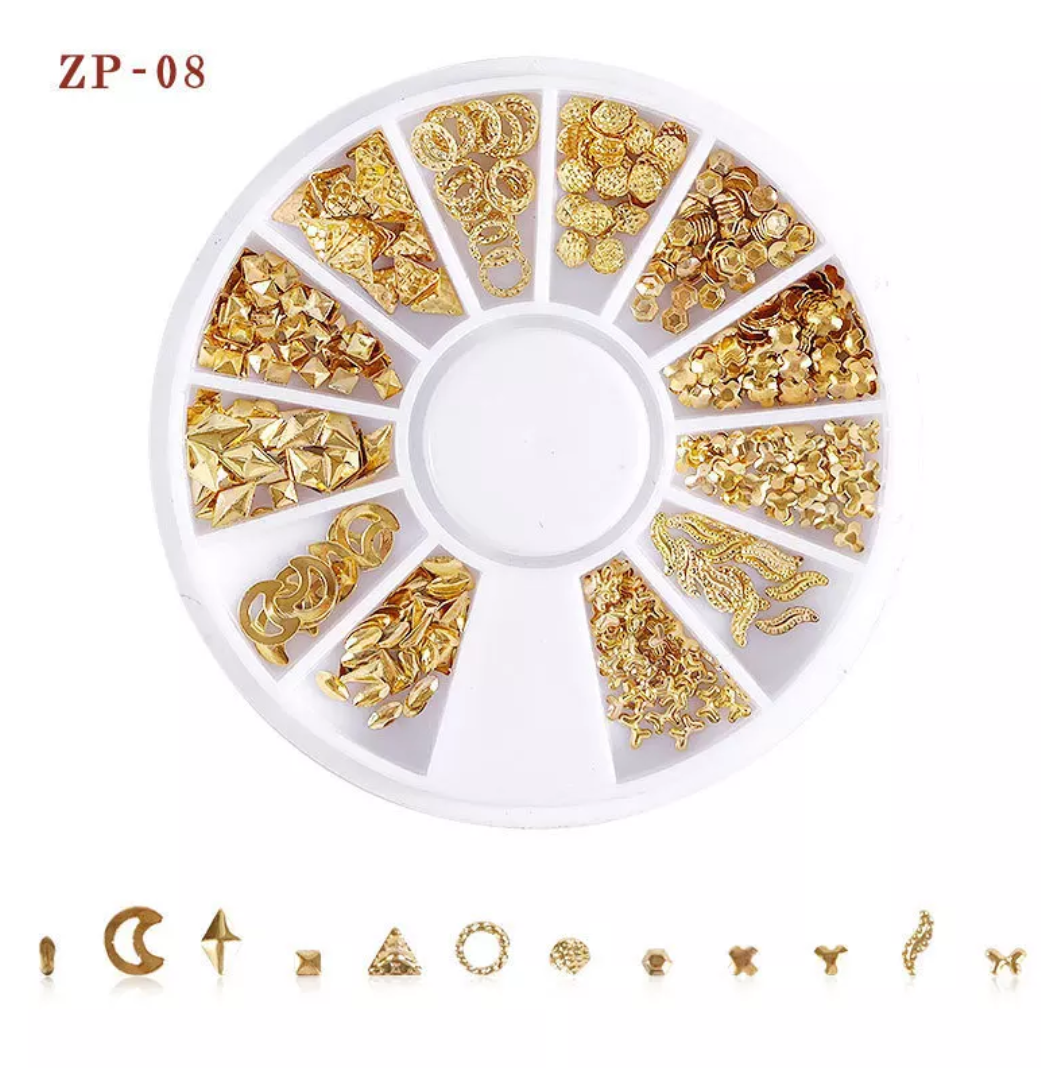 Gold Metal Rivets Nail Wheel (ZP-08) – I Love My Polish