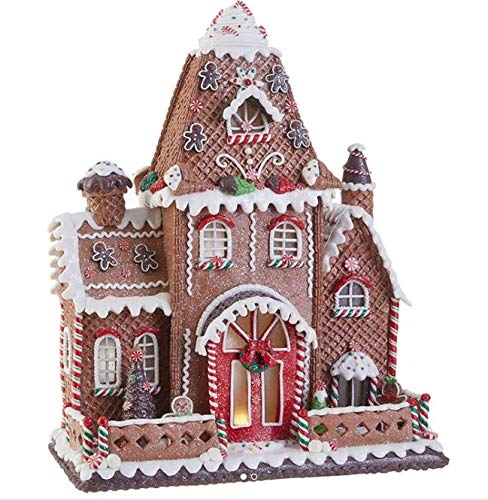 large lighted gingerbread house