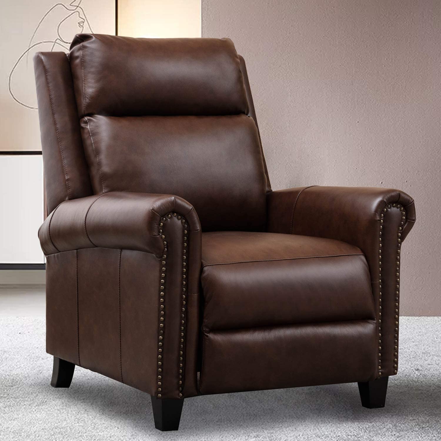 italian leather recliner swivel chair