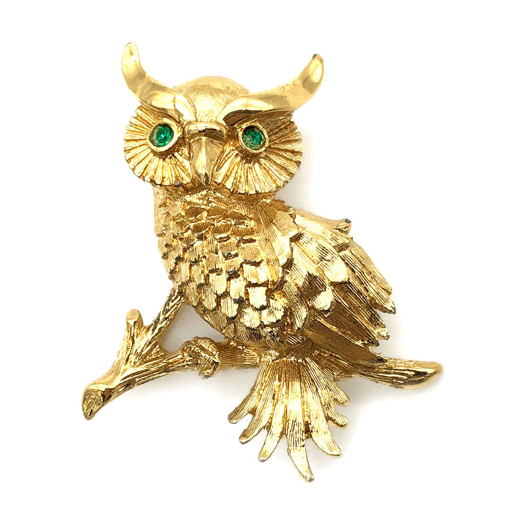 【USA輸入】ヴィンテージ モネ フクロウ ブローチ/Vintage MONET Owl Brooch
