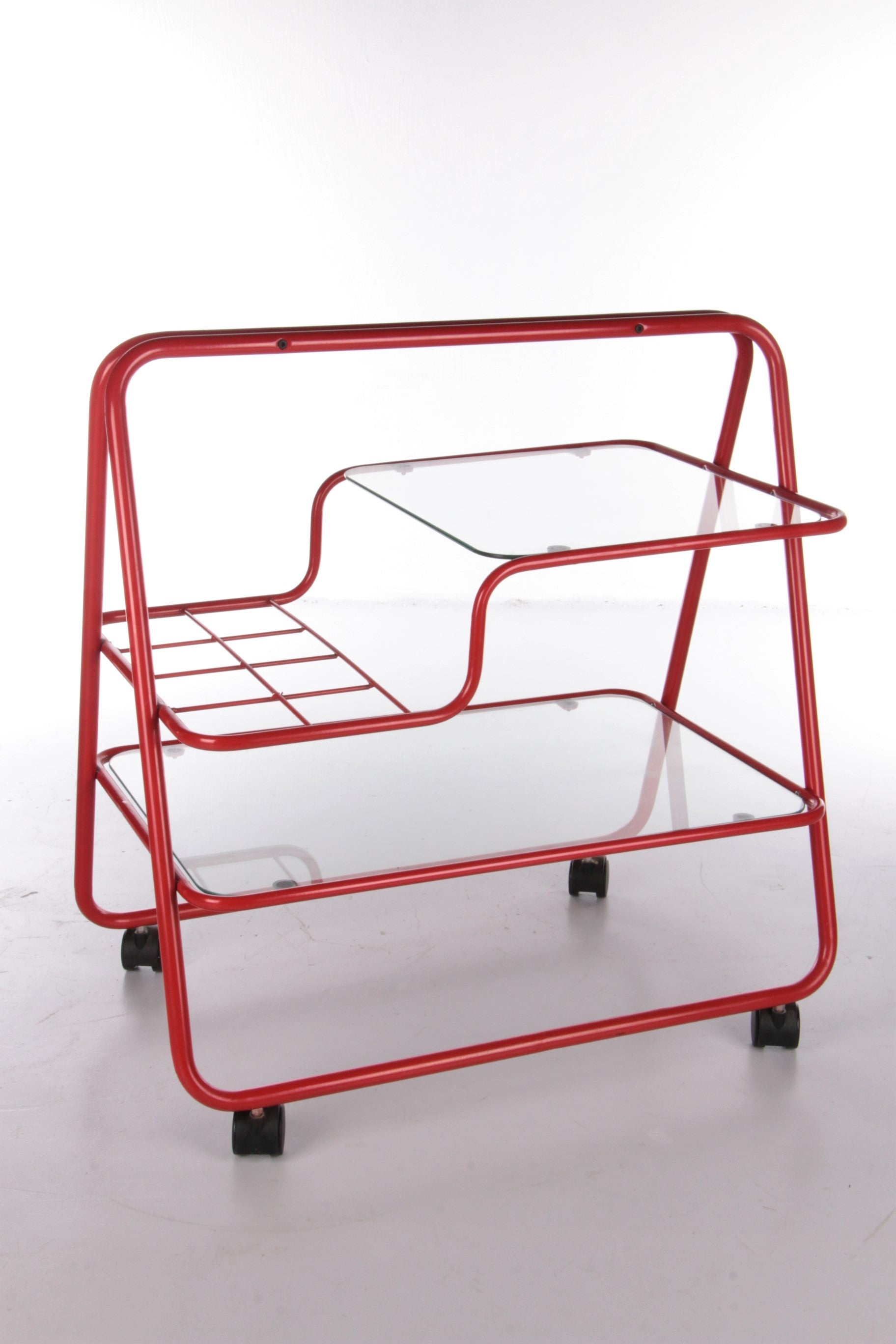 halfrond Reusachtig wees stil Vintage red metal unique Trolley or bar cart,1970s – Timeless-Art