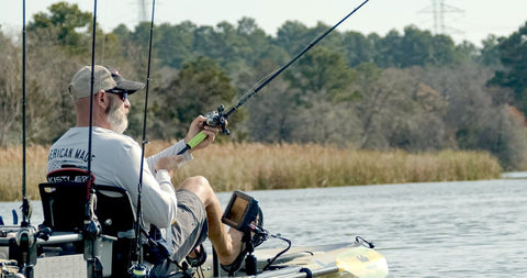 Fishing Rod, Bass Rod, Kistler Fishing Rod On a Kayak