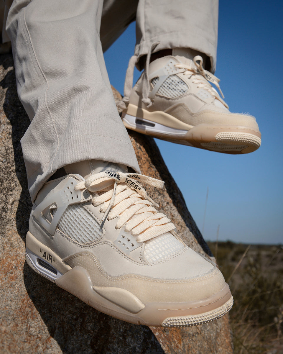 beige off white jordans