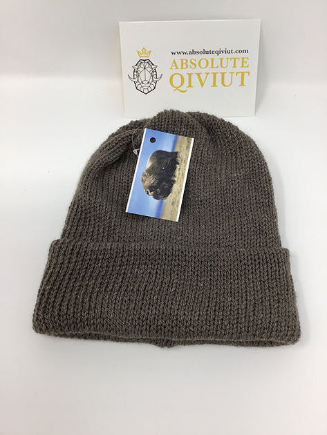 Arctic Beanie hat-100% Qiviut-musk ox Raven Black 