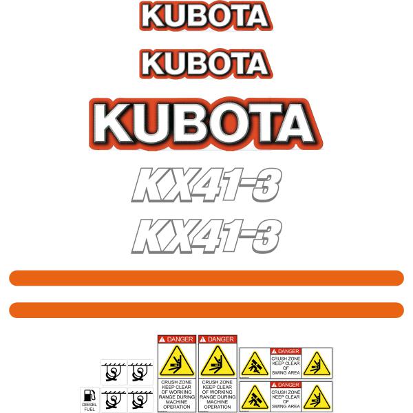 Kubota Kx41 3 Decals Acedecals