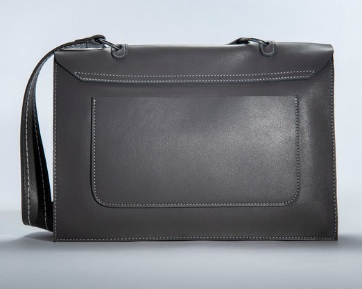 O-Free Women Genuine Leather Fashion Tote Bag-Grey
