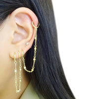 Double Hoop Chain Earring