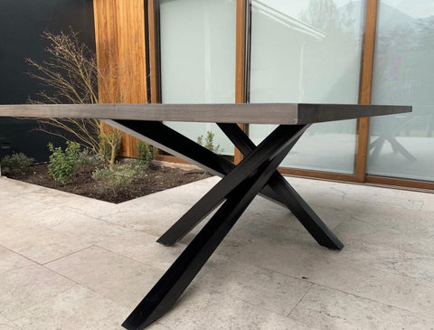 Mesa de comedor a medida base de fierro greenwoods.cl