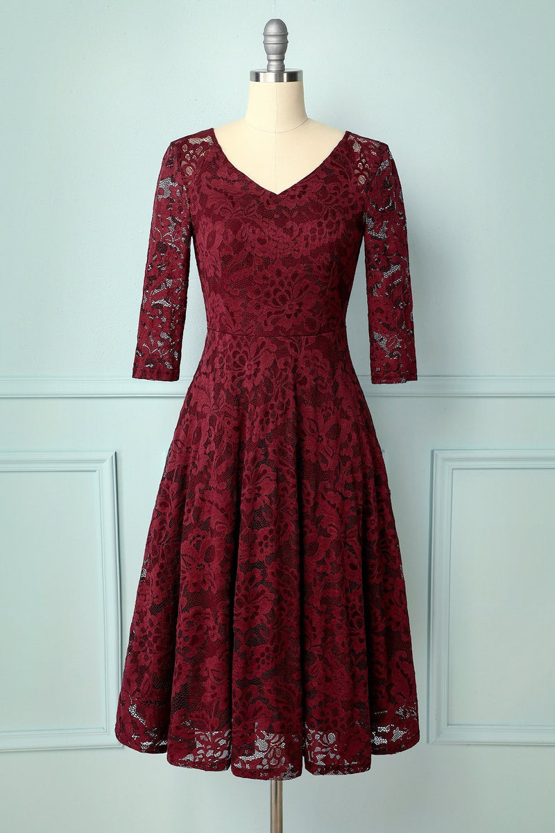 red lace midi dress uk