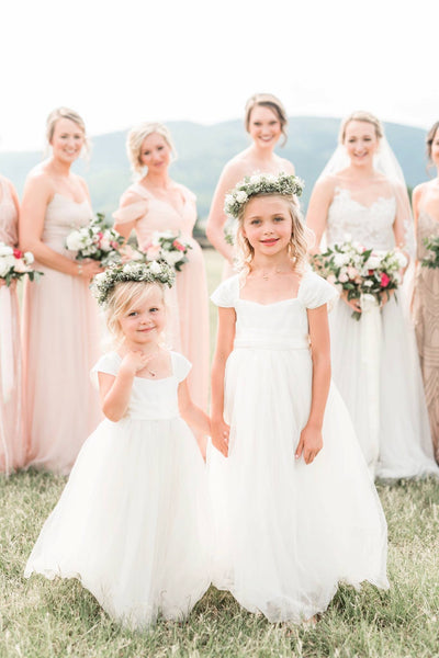 Flower girls in ivory color classic style Annabelle dresses Ana Balahan