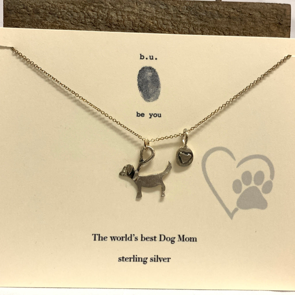 dog mom necklace sterling silver