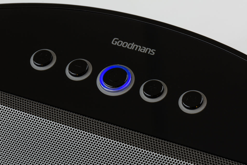 goodmans large bluetooth led tower speaker