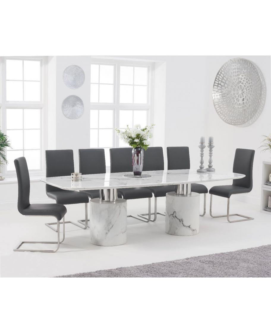 Adeline 220cm White Marble Dining Table Modern Home Interiors