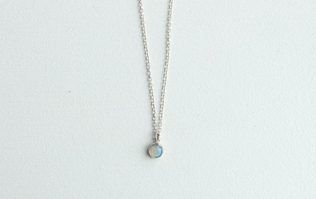 White Opal Necklace - 6mm