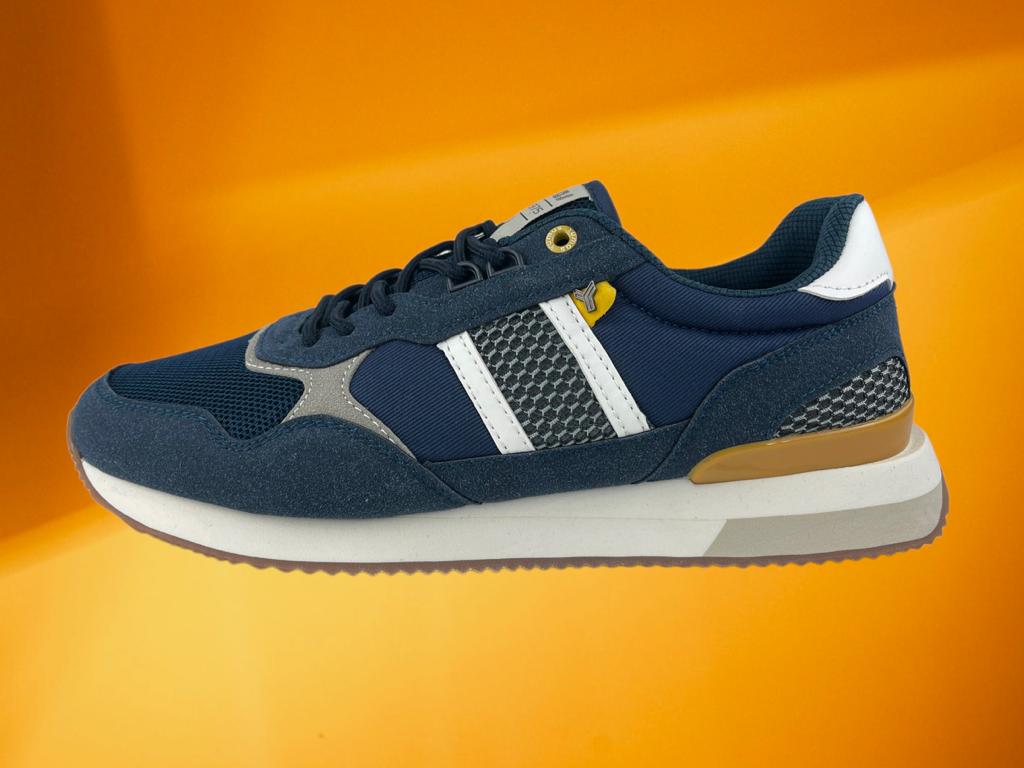 Yumas | Sneakers azul amarillo eco-serraje – Da Ponte